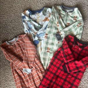 Carter's Kids Pajama Set - Red, Green, Brown, Blue
